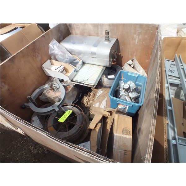 Crate Of Tie Wire / Tank / Electrical Hardware
