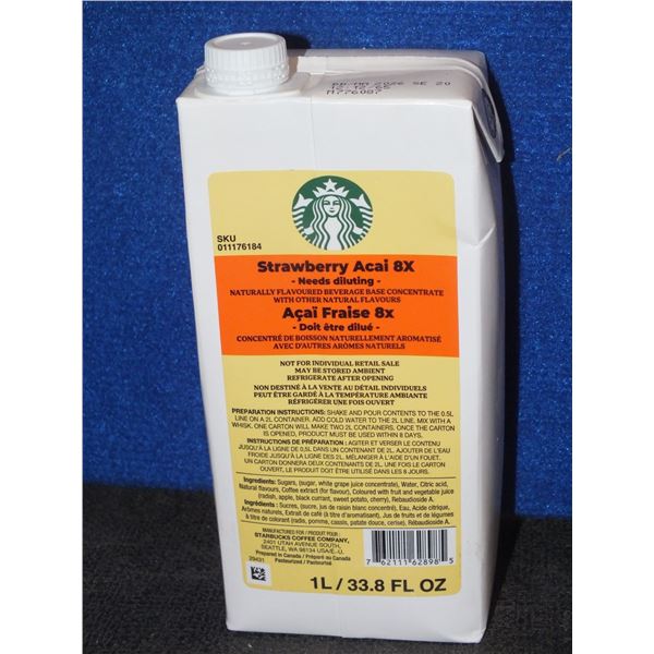 1 Case Of 12 Of Starbucks Strawberry Acai 8x Beverage Base