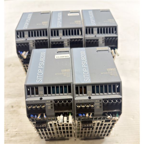 (5) Siemens #6EP3436-8SB00-0AY0 SITOP PSU8200 Power Supplies
