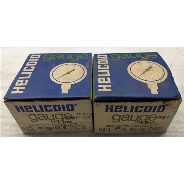 (2) Helicoid Gauge #940L 4-1/2" S BK W 2000 Process Gauges