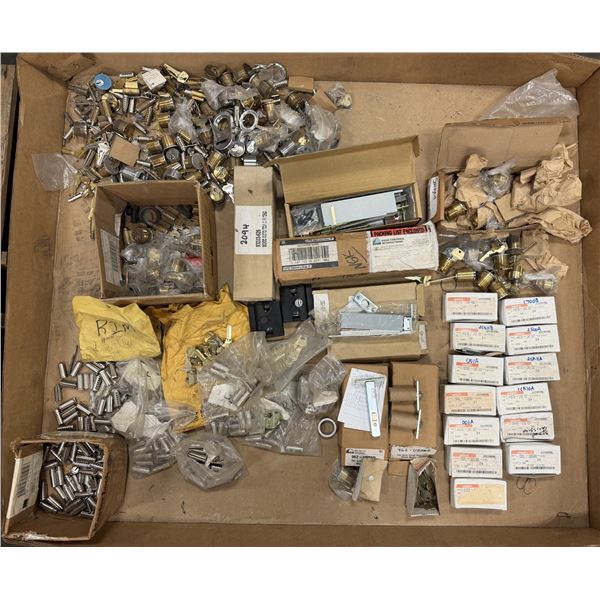 Lot of Misc. Door Locks, Keys, Flush Bolt Items