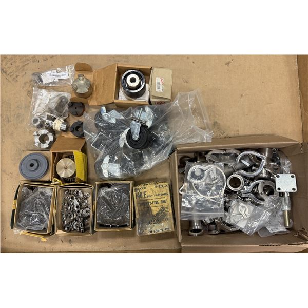 Lot of Misc. Stainless Steel Sanitary Clamps, Belt Fasteners, & Coupling Items
