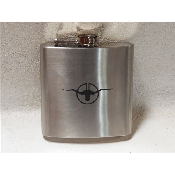 Silver Longhorn Flask