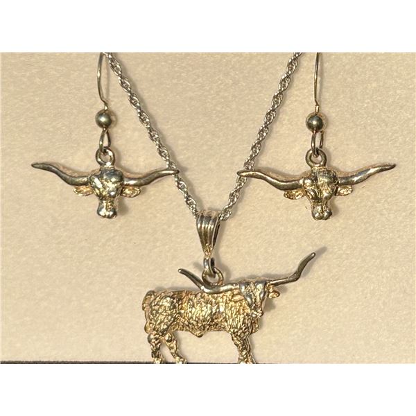 Sterling silver earring and necklace set