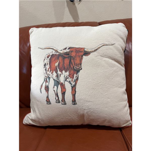 Longhorn Canvas Pillow