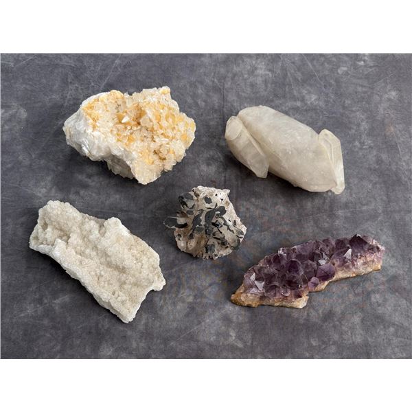 Collection of Quartz Amethyst Mineral Specimens