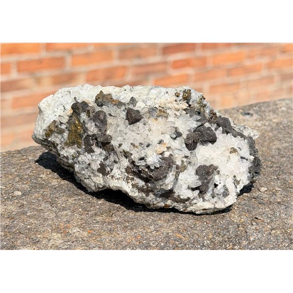Sphalerite Pyrite on Quartz Mineral Specimen