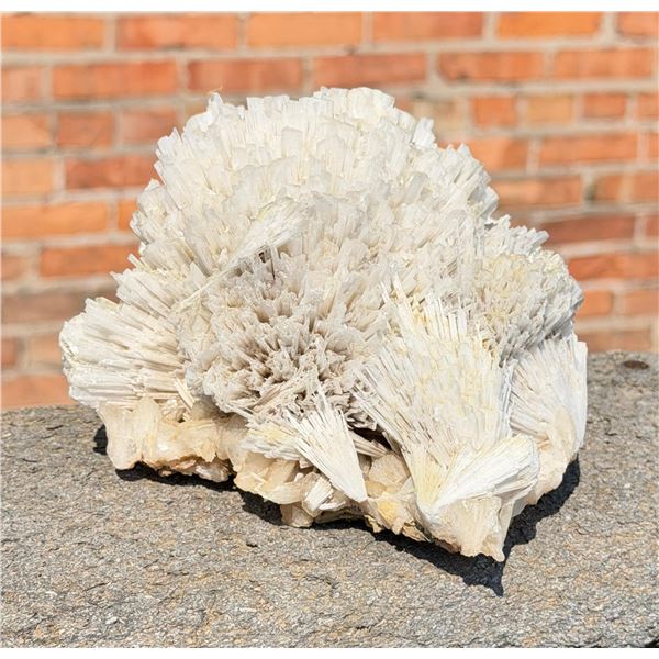Scolecite Crystals on Stilbite Mineral Specimen