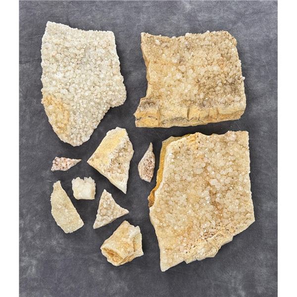 Collection of Druzy Calcite Mineral Specimens