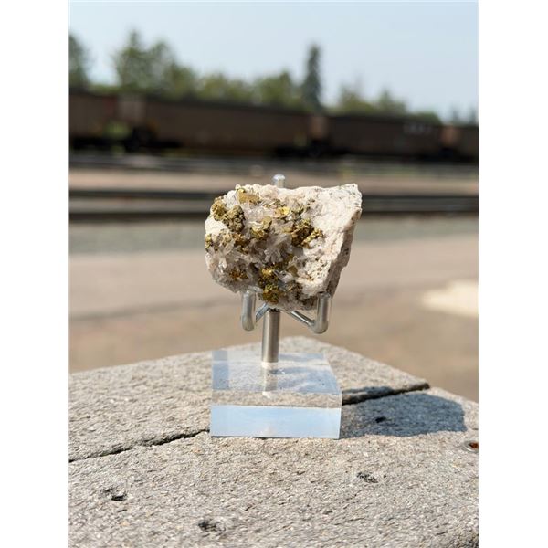 Chalcopyrite on Calcite Mineral Specimen