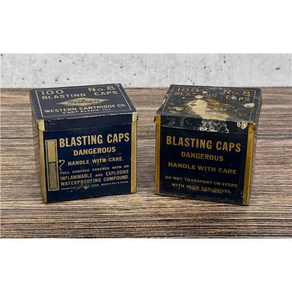 Western No 8 Blue Blasting Cap Tins