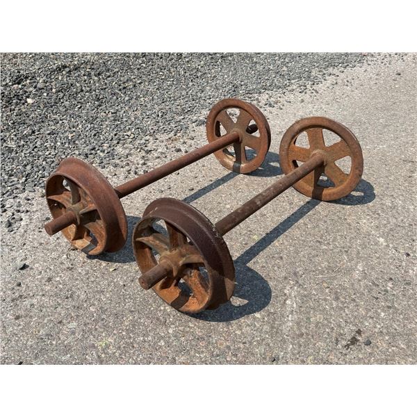 Butte Montana Mining Ore Cart Wheels