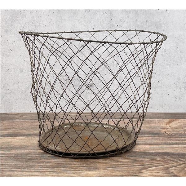 Antique Industrial Wire Watepaper Trash Can
