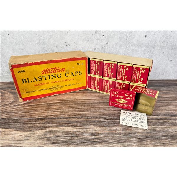 Western Blasting Caps No 6 Tins and Packing Box