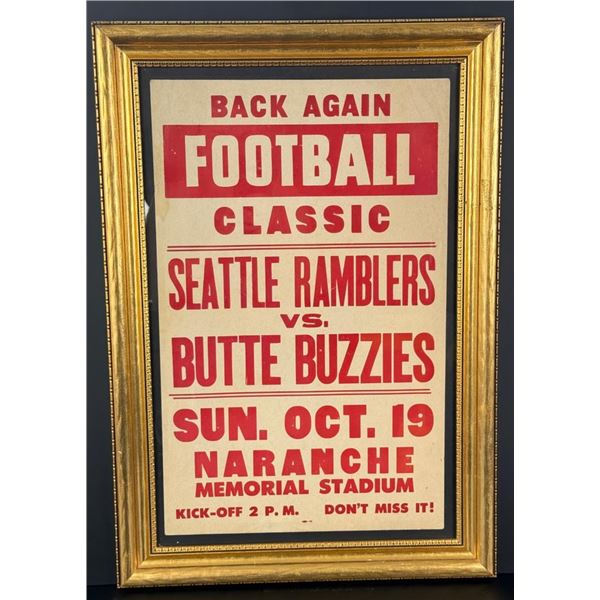 Seattle Ramblers vs Butte Buzzies Football Poster