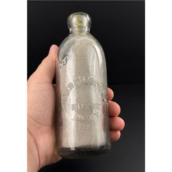 Keenan Mfg Butte Montana Hutchinson Soda Bottle