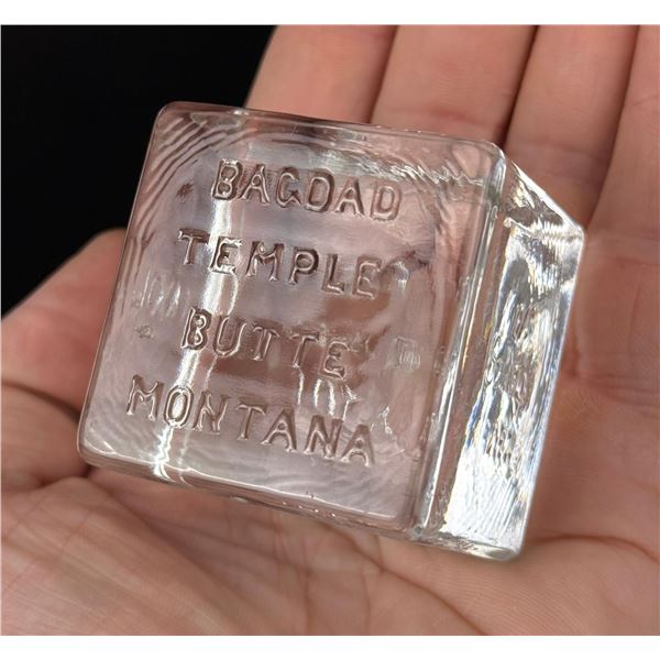 Bagdad Temple Butte Montana Glass Paperweight