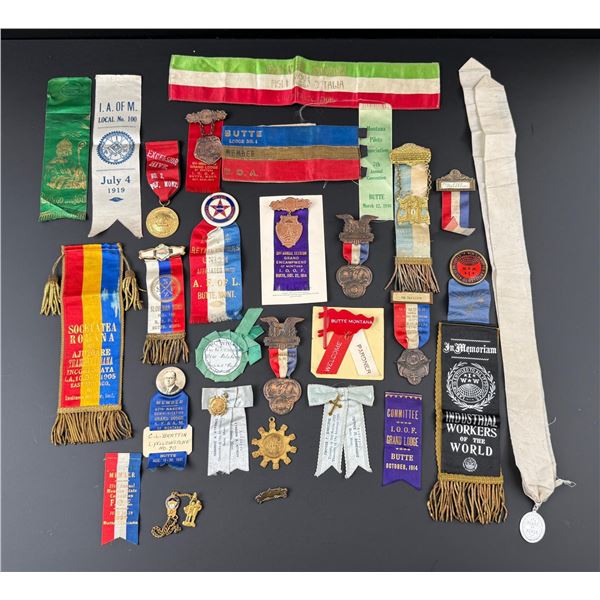 Fraternal Butte Montana Lodge Ribbons Medals
