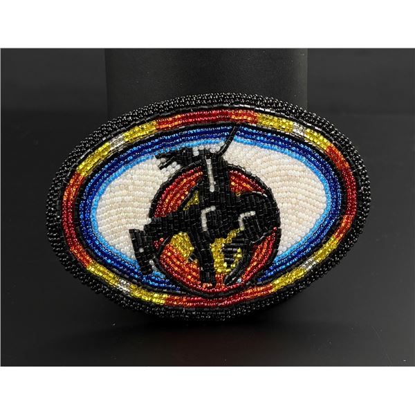 Montana Blackfoot Indian Beaded Belt Buckle