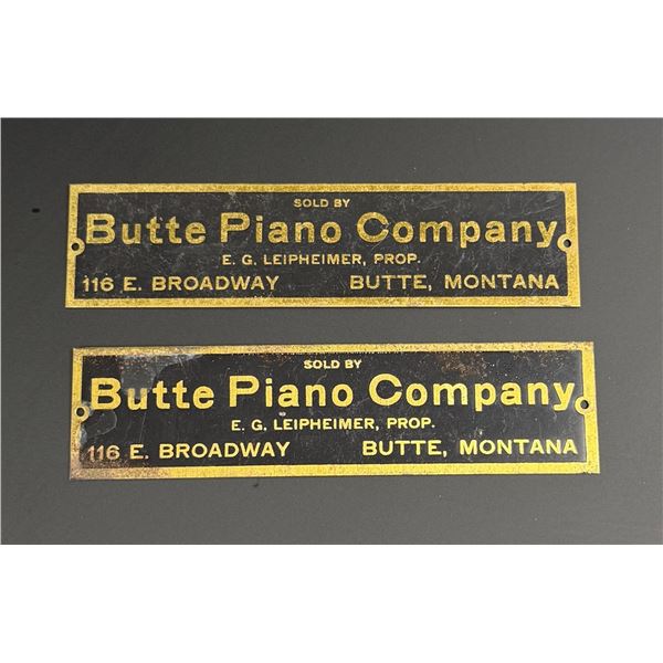 Butte Piano Company Montana Advertising Plates