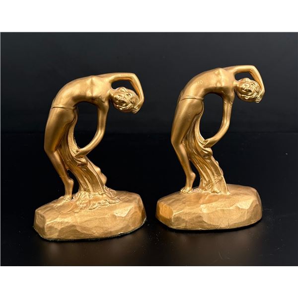 Art Deco Dancing Nude Bookends