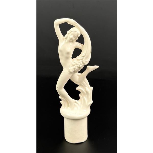 Art Deco Porcelain Scarf Dancer Nude Flower Frog