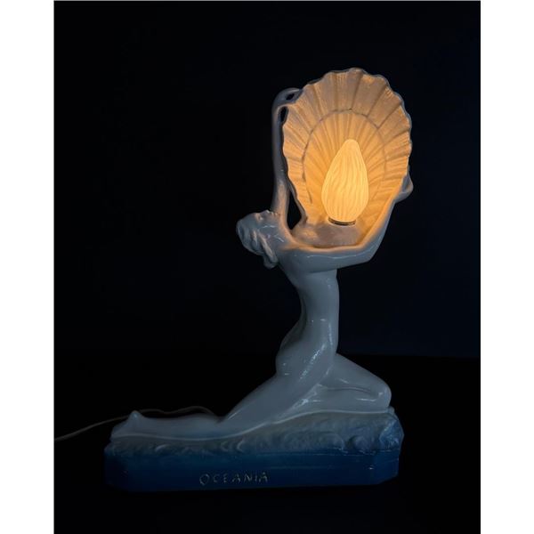Art Deco Nude Sea Nymph Oceania Table Lamp