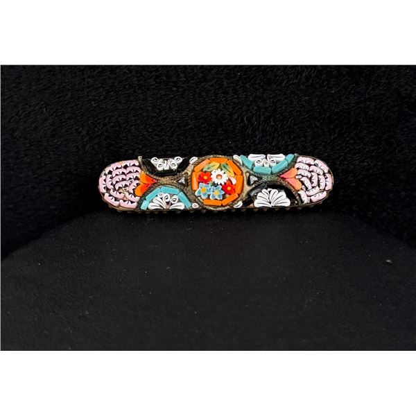 Italian Micro Mosaic Floral Brooch