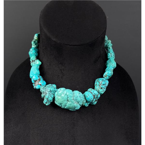 Southwest Turquoise Howlite Nugget Necklace