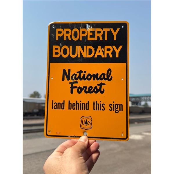 USFS US Forest Service Property Boundary Sign