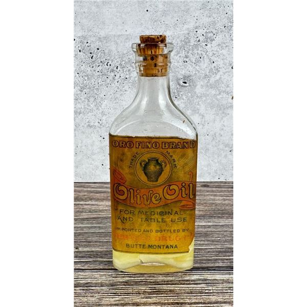 Oro Fino Brand Butte Montana Olive Oil Bottle