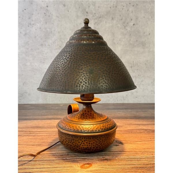 Arts & Crafts Hammered Copper Finger Lamp
