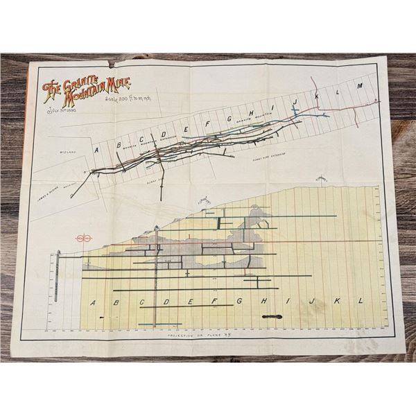 1890 Granite Mountain Montana Mining Map