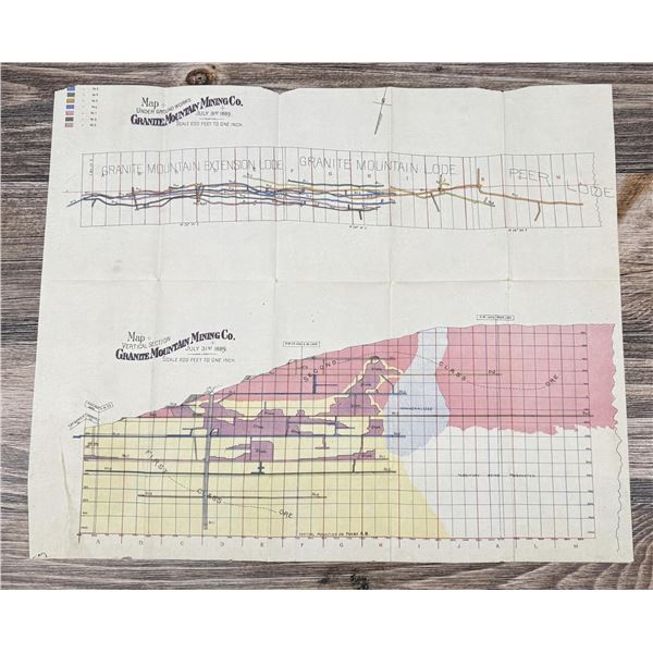 1889 Granite Mountain Mining Co Mining Map