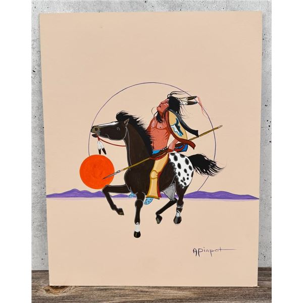 Algie Piapot Gouache Indian Painting
