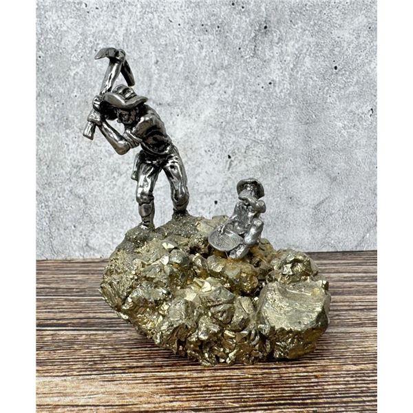 Miner Mining Pyrite Paperweight