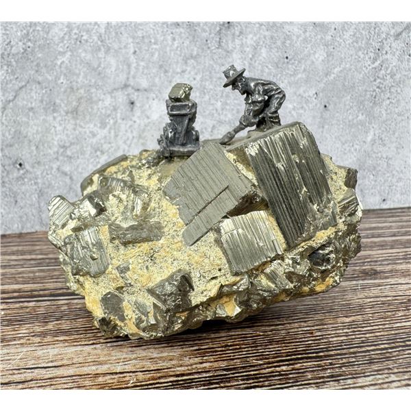 Miner Mining Pyrite Paperweight