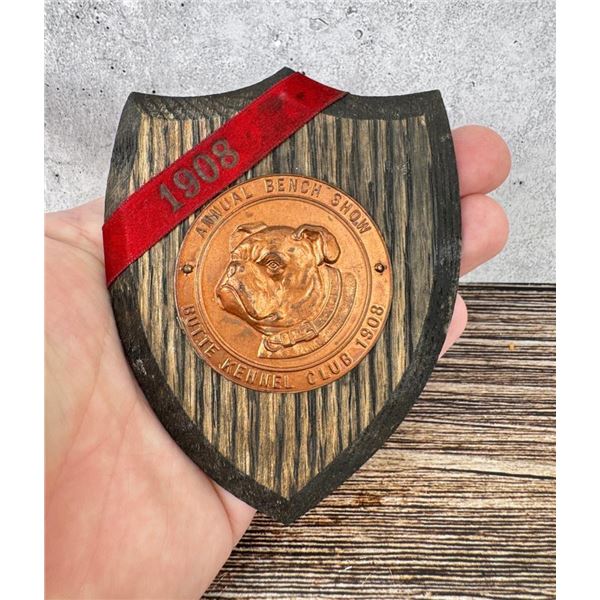 1908 Butte Montana Kennel Club Dog Show Plaque