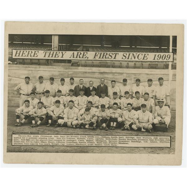 1925 Pittsburgh Pirates Baseball Team Photo