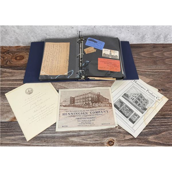 Binder of Antique Butte Montana Paper Ephemera