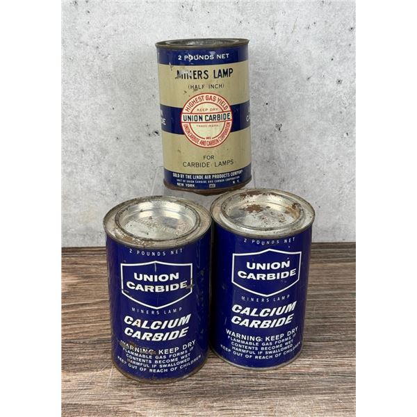 Group of Miners Lamp Union Calcium Carbide Cans