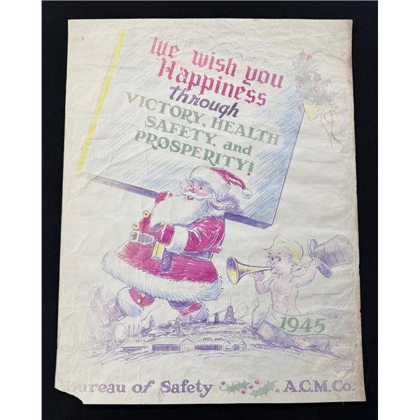 Anaconda Copper Mining Co 1945 Christmas Poster