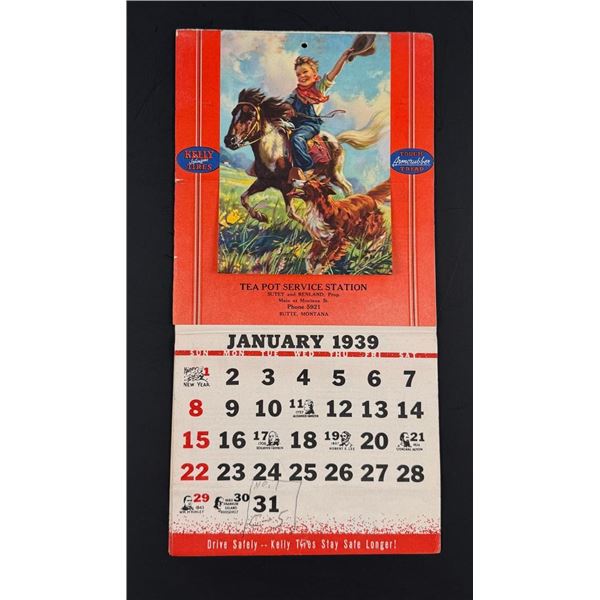 1939 Butte Montana Service Station Calendar