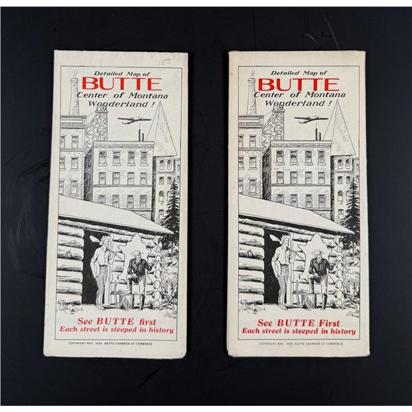 Pair of 1939 Detailed Butte Montana Maps