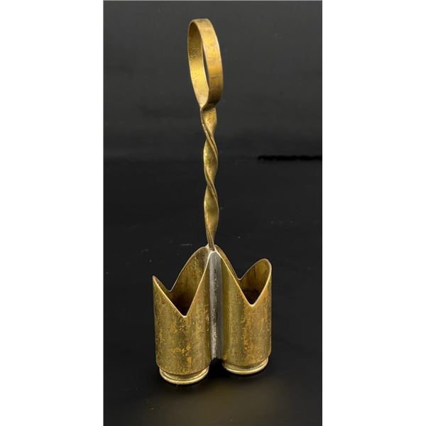 WW2 Trench Art Brass Double Toothpick Holder