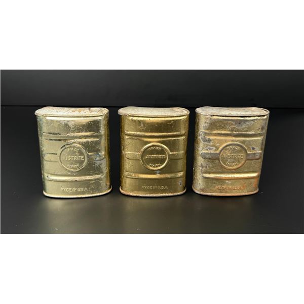Collection of Justrite Miners Carbide Tins