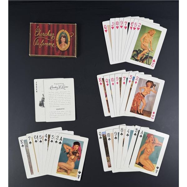 Cherchez la Femme Pinup Nude Women Playing Cards