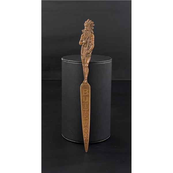 Butte Montana Indian Copper Letter Opener