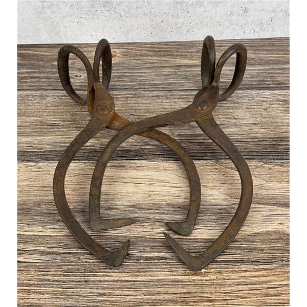 Butte Montana Ice Co Cast Iron Ice Tongs