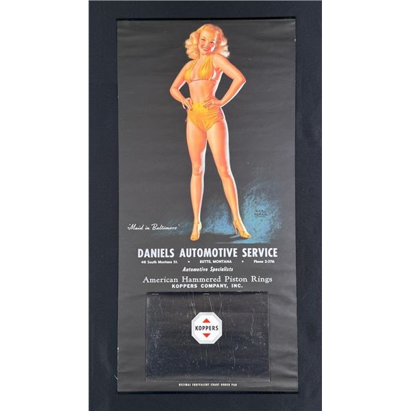 1949 Butte Montana Daniels Auto Pinup Calendar